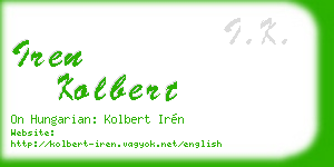 iren kolbert business card